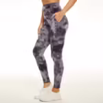 High Waist Gym Workout Sport Wholesale Custom Seamed Leggings Factory Price Tie Dye Leggings with Pockets Slim Fit Printed Pants