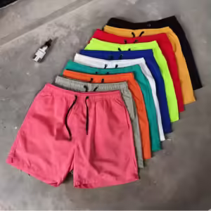 New Wholesale stock beach shorts polyester men running shorts swimwear shorts for men custom logo embroidered print tag